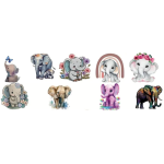 Elephant Cartoon Stickers - Assorted - Roll of 50's Elephant Cartoon Stickers - Assorted - Roll of 50's